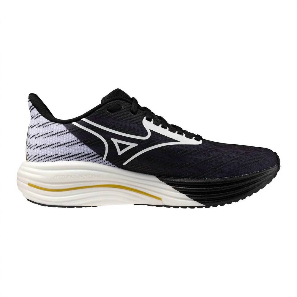 NEW MIZUNO unisex wave rider 29 origami shoes in black/white